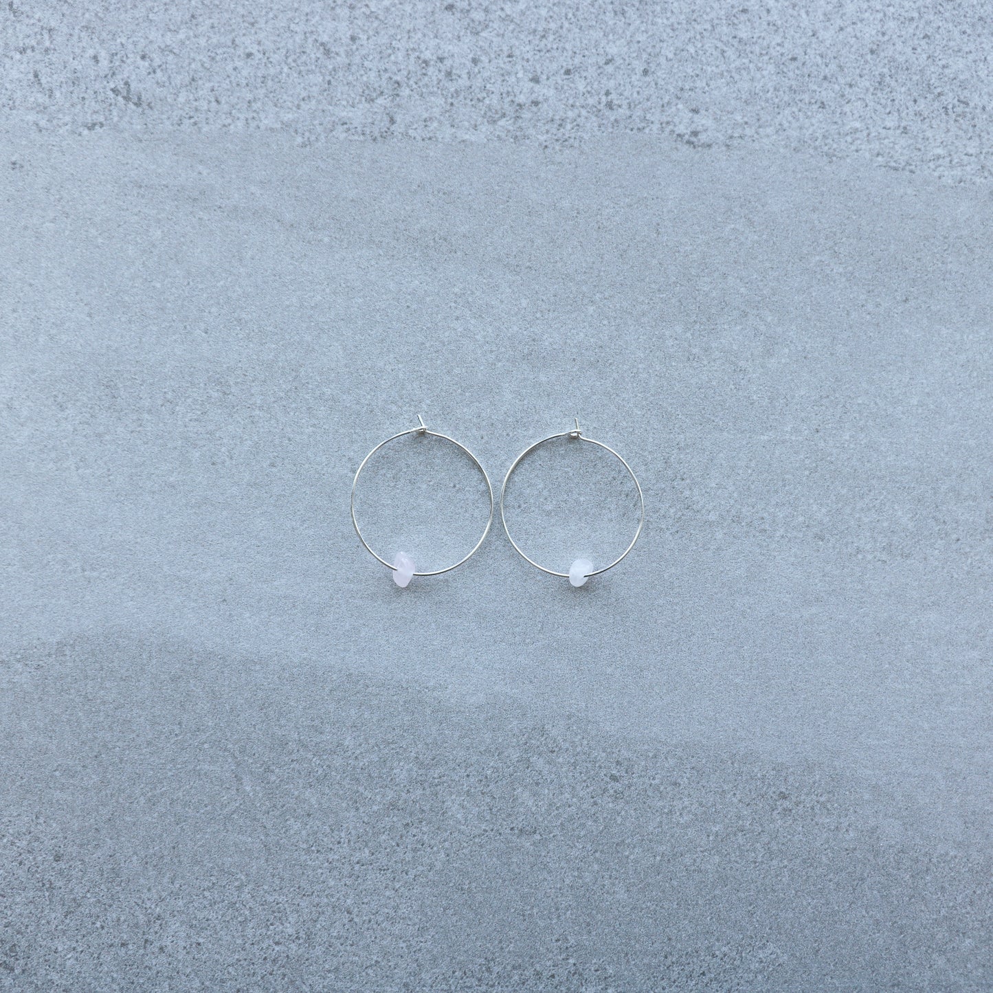 hoop rose quartz earring